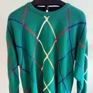 Vintage Pringle Mens 100% Cotton Sweater Multi Color Sz M